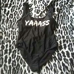 Cute one piece bathingsuit with deep back plunge